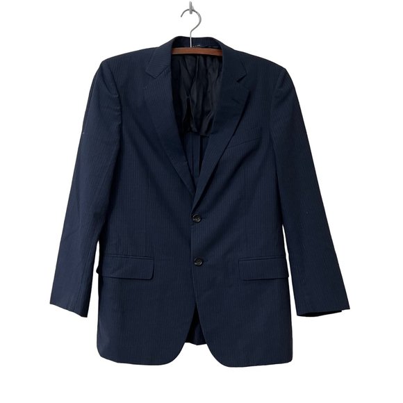 Brooks Brothers Fitzgerald Navy Pinstriped Brookscool Wool Blazer Jacket SZ 38S